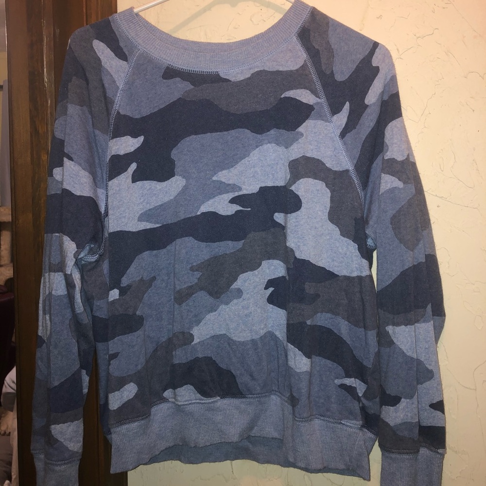 Aerie Blue Camo Crewneck Small